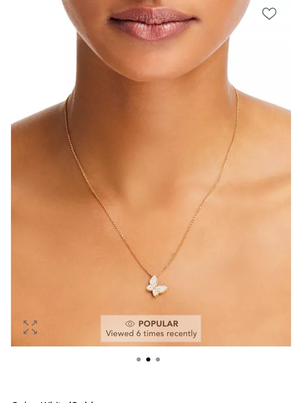 Roberto Coin Butterfly 18k YG diamond necklace 18 inches - Picture 9 of 12